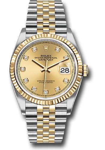 Rolex Datejust 36 Yellow Gold/Steel Champagne Diamond Dial & Fluted Bezel Jubilee Bracelet 126233 - 2025