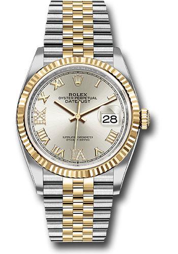 Rolex Steel and Yellow Gold Rolesor Datejust 36 Watch - Fluted Bezel - Silver Roman Dial - Jubilee Bracelet - 126233 - 2025