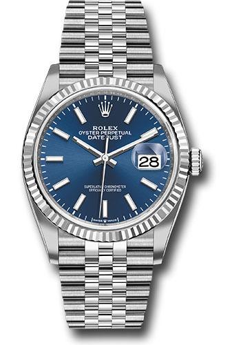 Rolex Steel Datejust 36 Watch - Fluted Bezel - Blue Index Dial - Jubilee Bracelet - 126234 - 2026