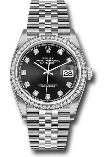 Rolex Steel Datejust 36 Watch - Diamond Bezel - Black Diamond Dial - Jubilee Bracelet -  126284RBR - 2026