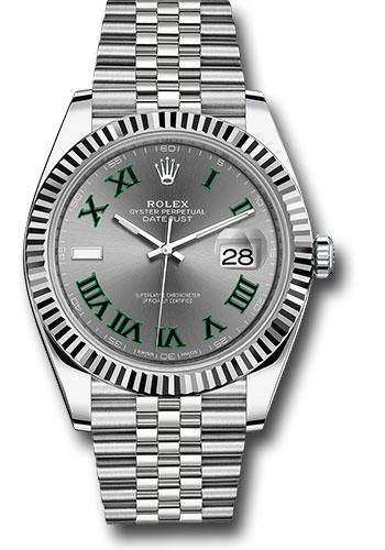 Rolex Steel and White Gold Rolesor Datejust 41 Watch - Fluted Bezel - Slate Green Roman Dial - Jubilee Bracelet - 126334 - 2025