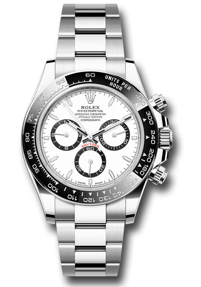 Rolex Oystersteel Cosmograph Daytona Watch - Black Cerachrom Bezel - White Index Dial - Oyster Bracelet - 126500ln wio - 2024