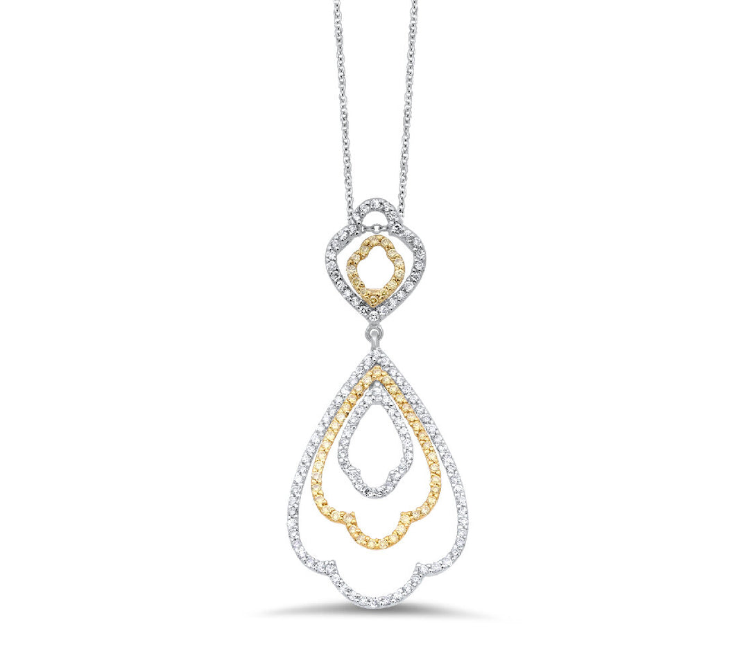 18K White And Yellow Gold Diamond Pendant