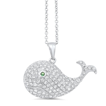 18K White Gold Diamond Pendant