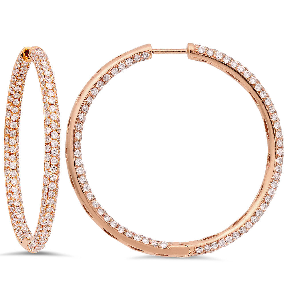 18K Rose Gold Hoop Earrings