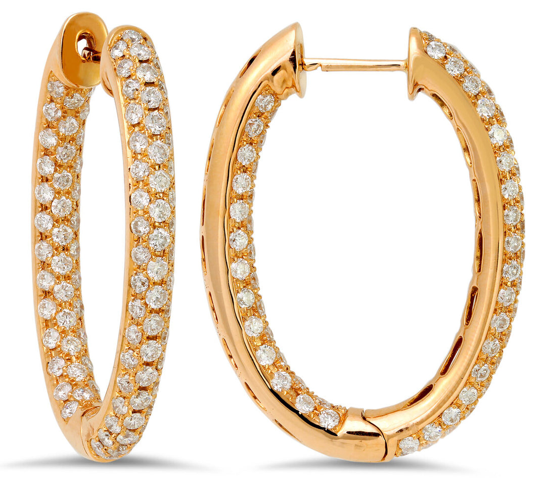 18K Rose Gold Hoop Earrings