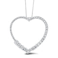 18K White Gold Heart Shape Diamond Pendant
