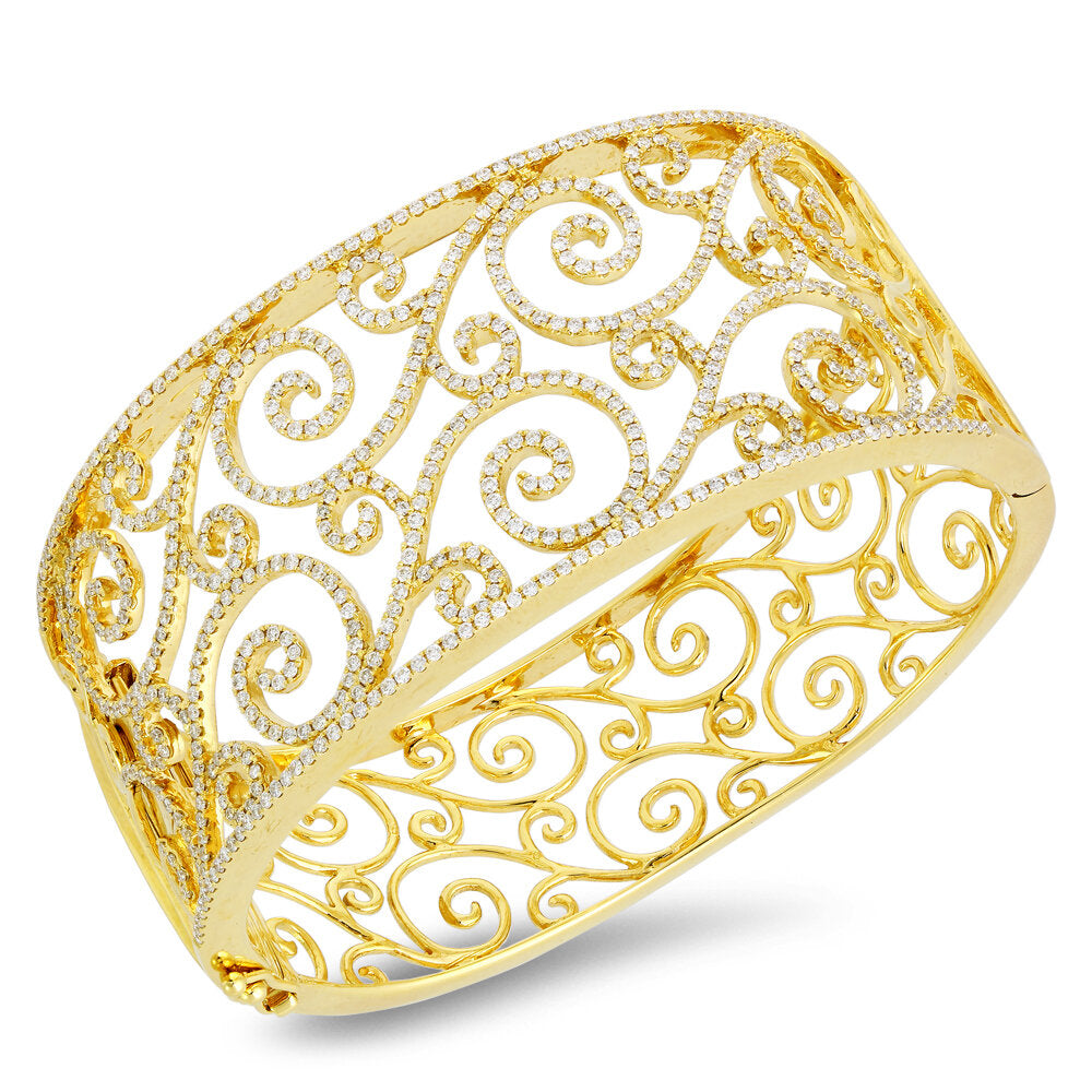 18K Yellow Gold Diamond Bangle