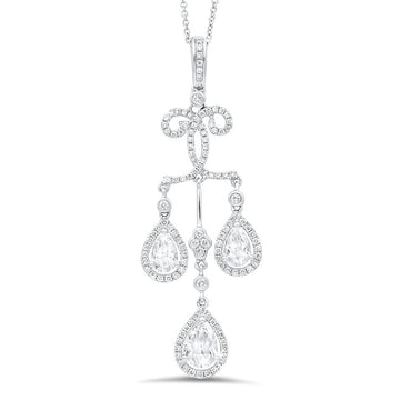 18K White Gold Diamond Cross Pendant