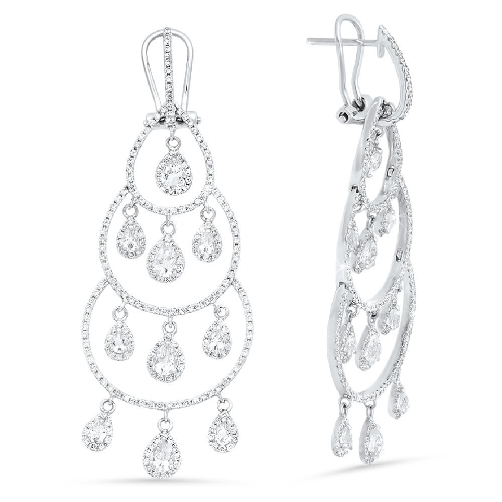 18K White Gold Diamond Earrings