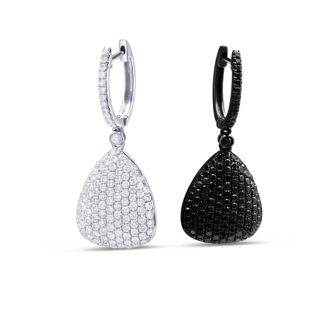 18K White And Black Gold Diamond Earrings