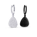 18K White And Black Gold Diamond Earrings