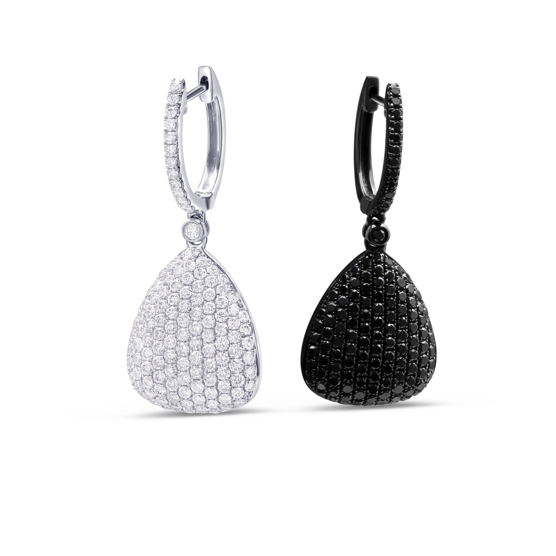 18K White And Black Gold Diamond Earrings