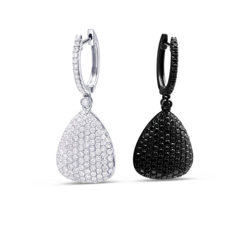 18K White And Black Gold Diamond Earrings