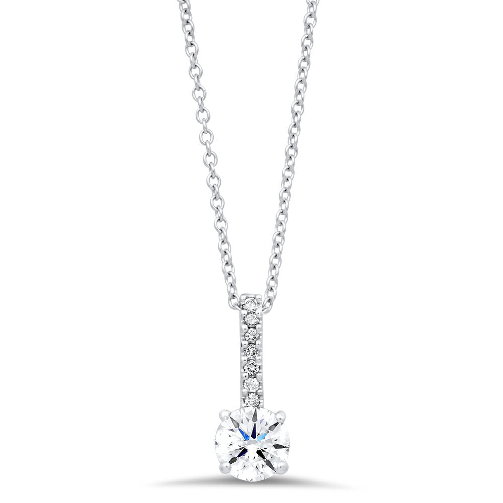 18K White Solitaire Gold Diamond Pendant