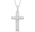 18K White Gold Diamond Cross Pendant