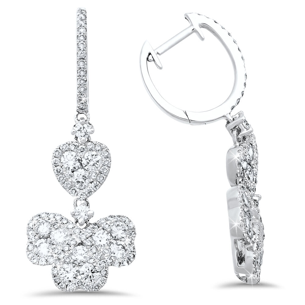 18K White Gold Diamond Earrings