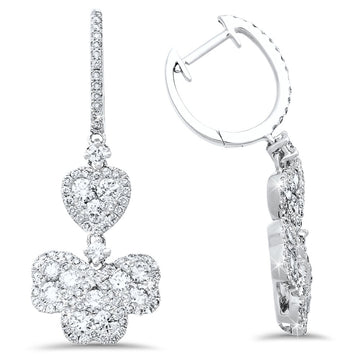18K White Gold Diamond Earrings