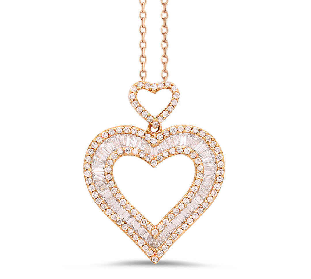 18K Rose Gold Diamond Pendant