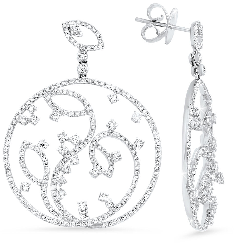 18K White Gold Diamond Earrings