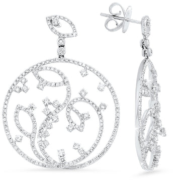 18K White Gold Diamond Earrings