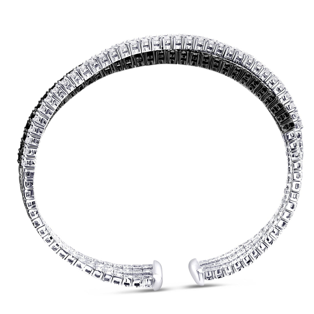 18K White And Black Gold Diamond Bangle