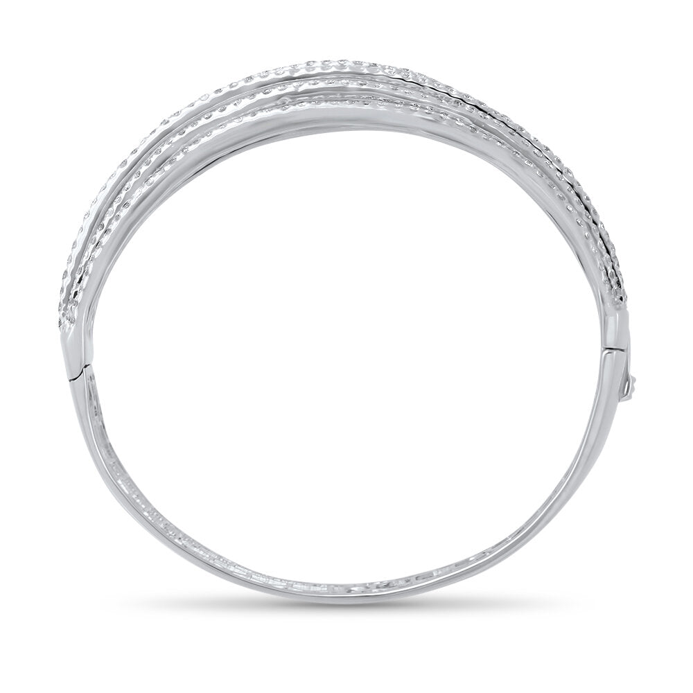 18K White Gold Diamond Bangle