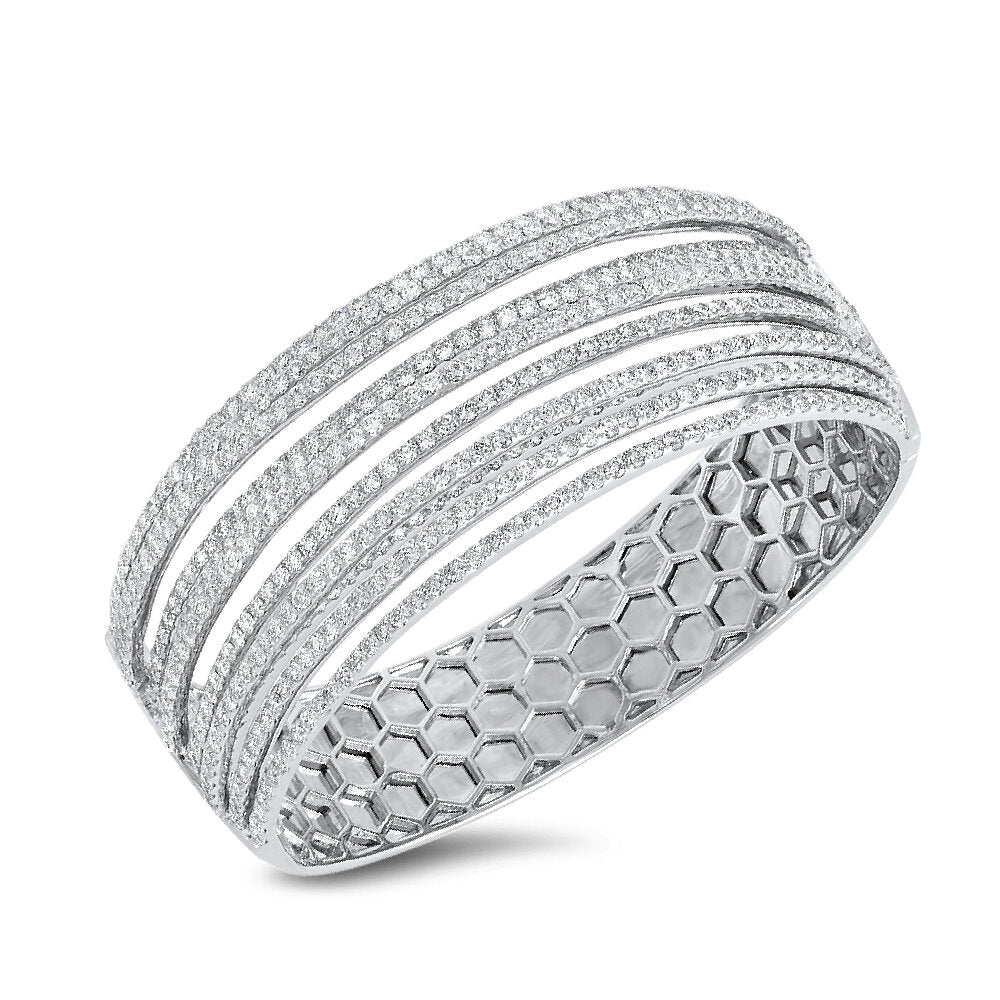 18K White Gold Diamond Bangle