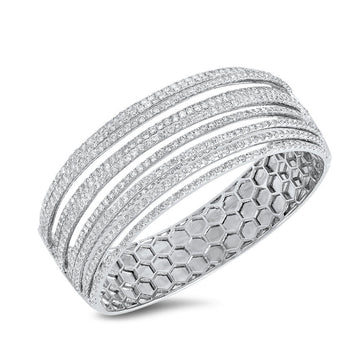 18K White Gold Diamond Bangle