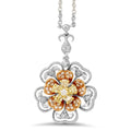 18K Tri-Tone Gold Diamond Pendant