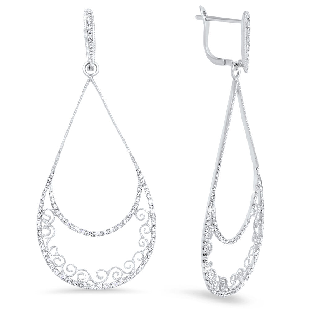 18K White Gold Diamond Earrings