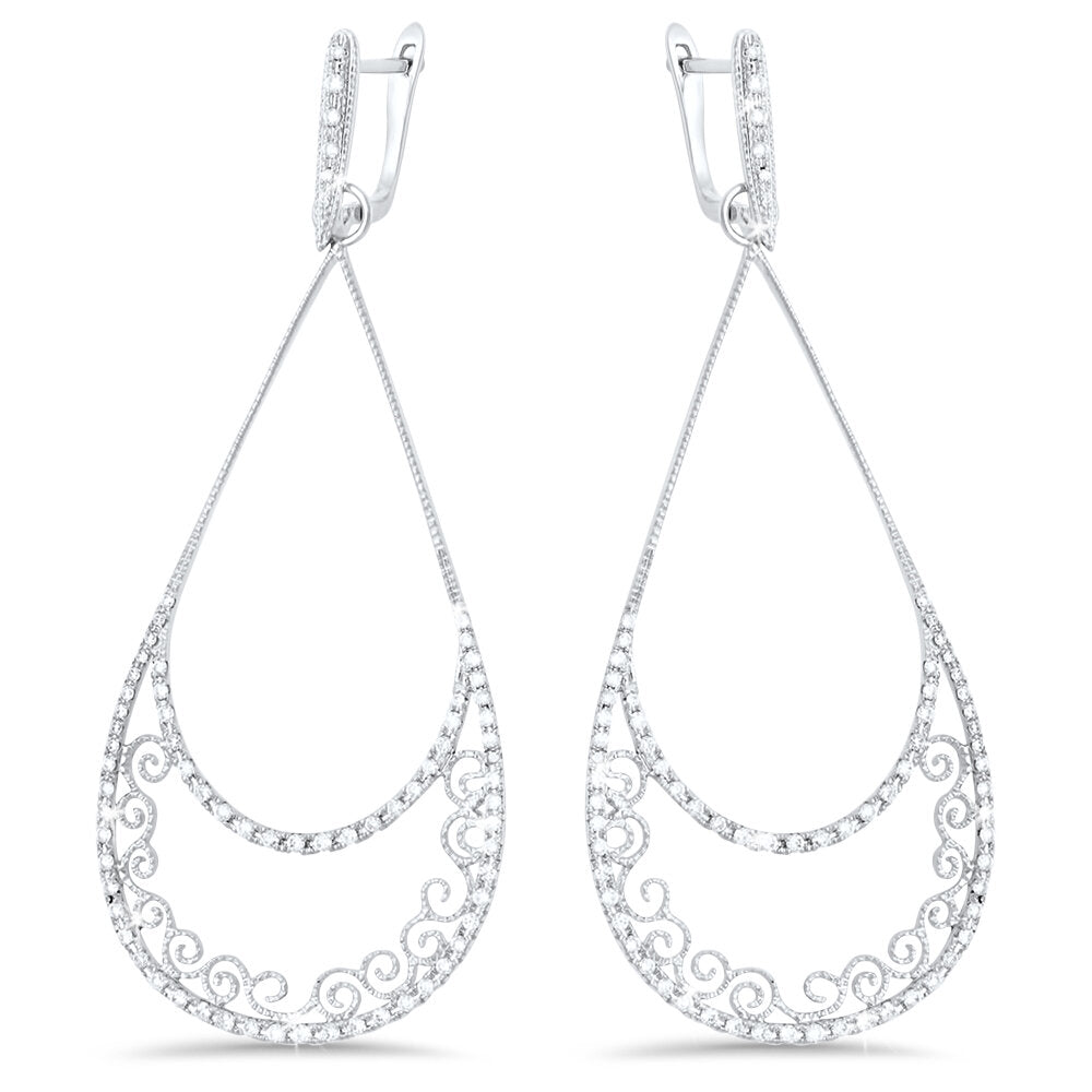 18K White Gold Diamond Earrings