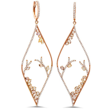18K Rose Gold Diamond Earrings