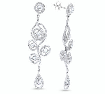 18K White Gold Diamond Earrings