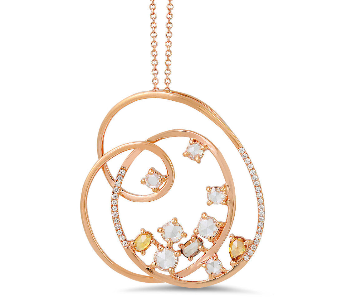 18K Rose Gold Diamond Pendant