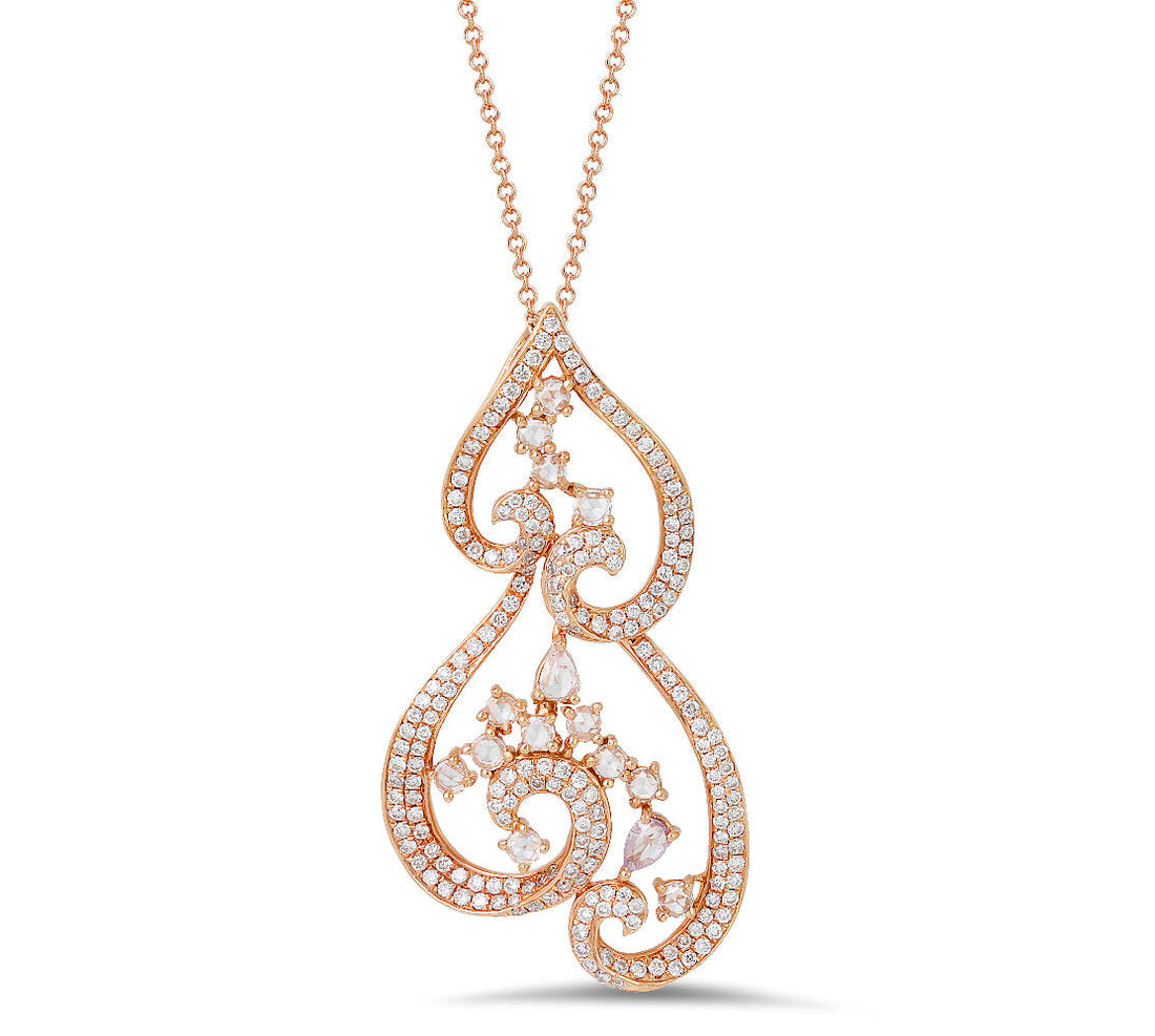 18K Rose Gold Diamond Pendant