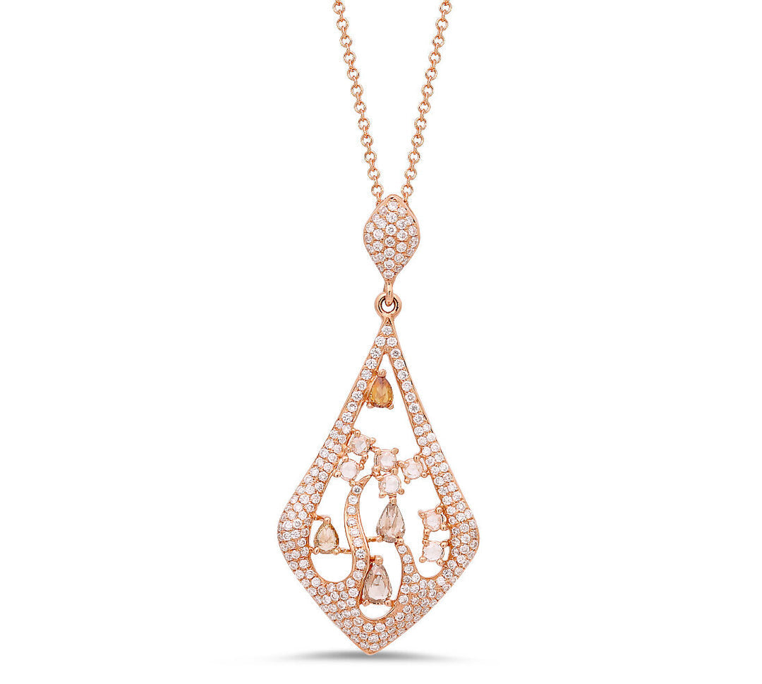 18K Rose Gold Diamond Pendant