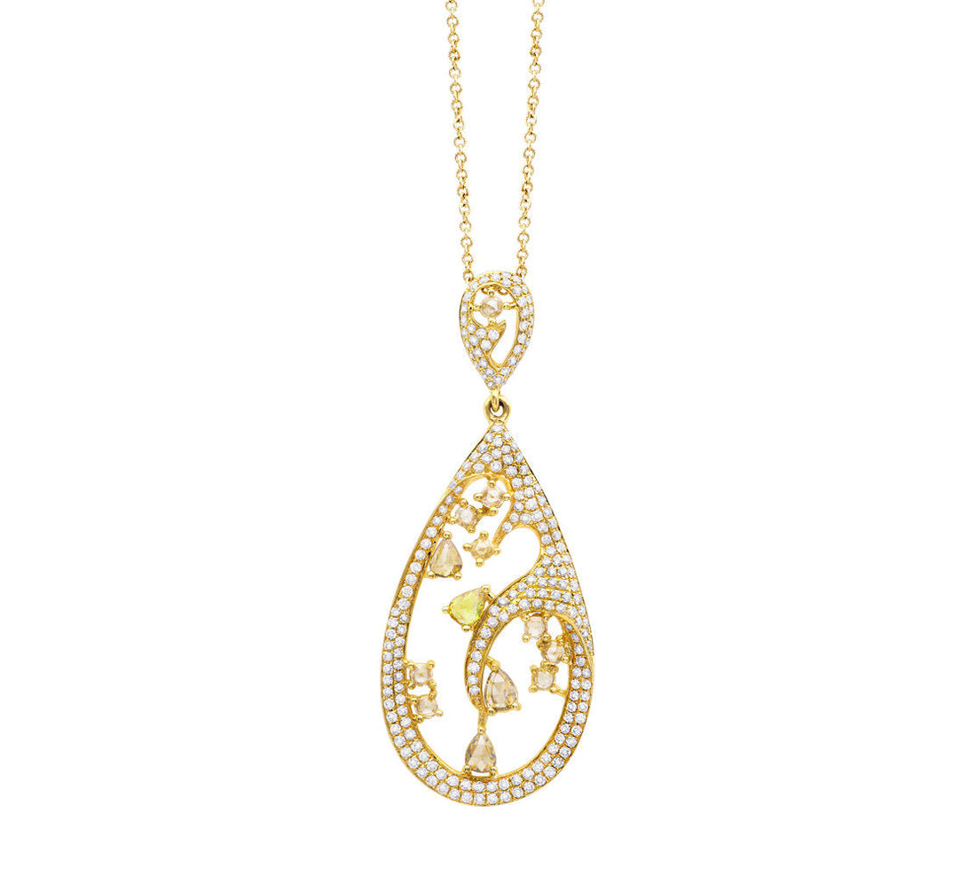 18K Rose Gold Diamond Pendant