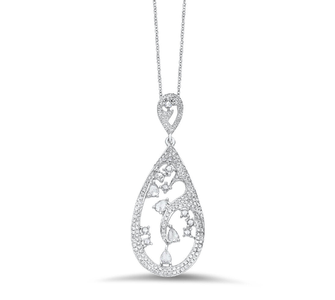 18K Rose Gold Diamond Pendant