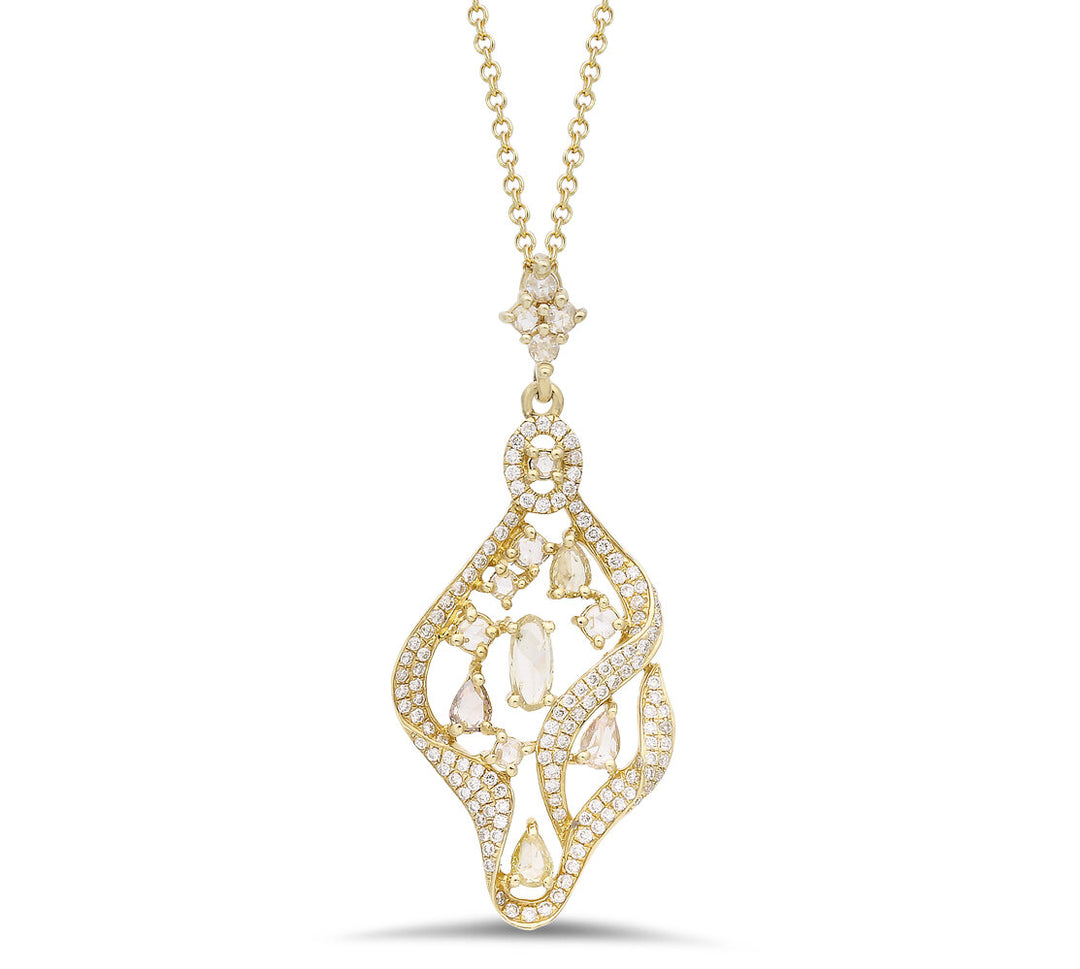 18K Yellow Gold Diamond Pendant