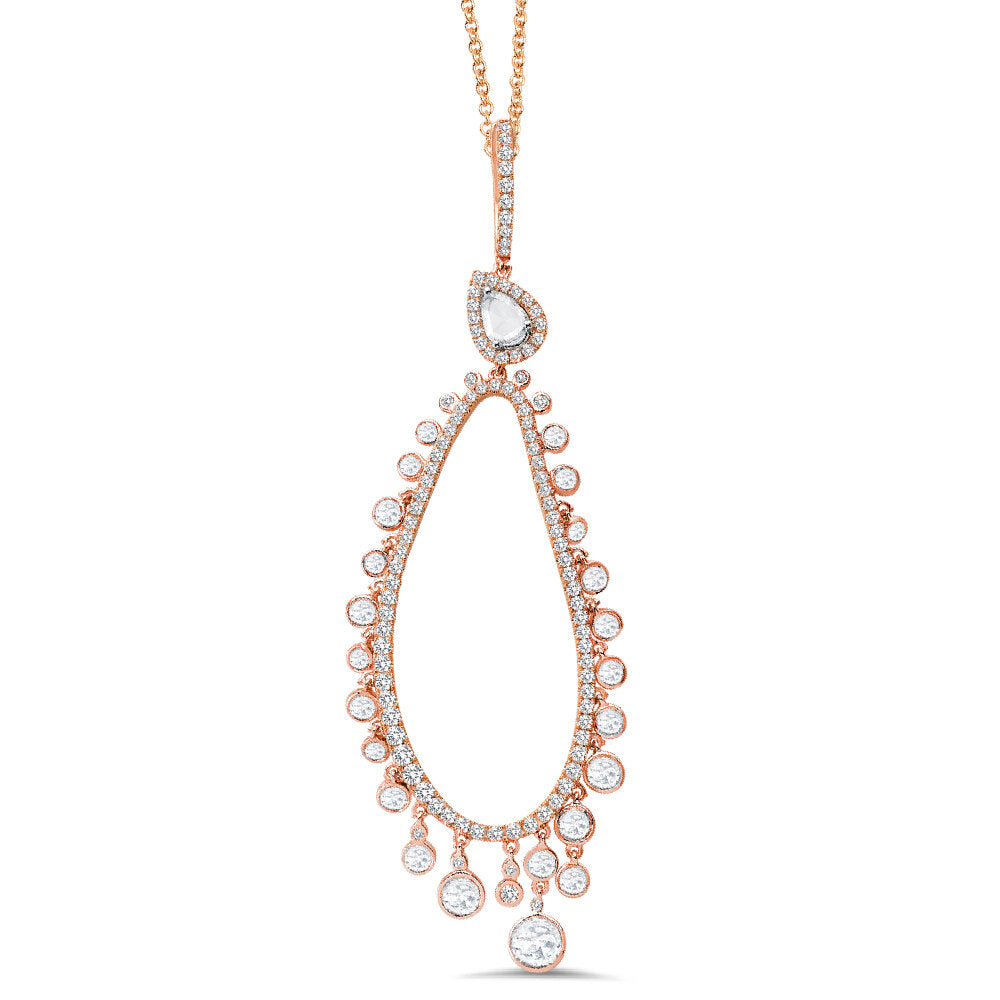 18K Rose Gold Diamond Pendant