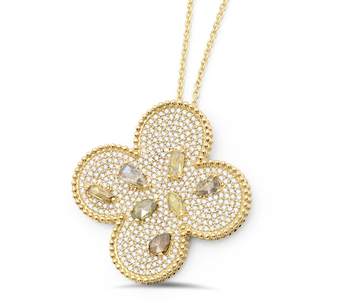 18K Yellow Gold Diamond Pendant