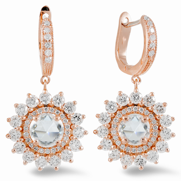 18K Rose Gold Diamond Earrings