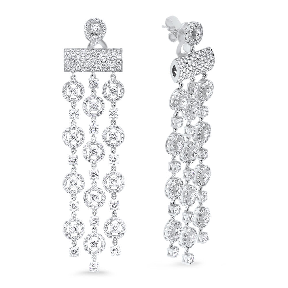 18K White Gold Diamond Earrings