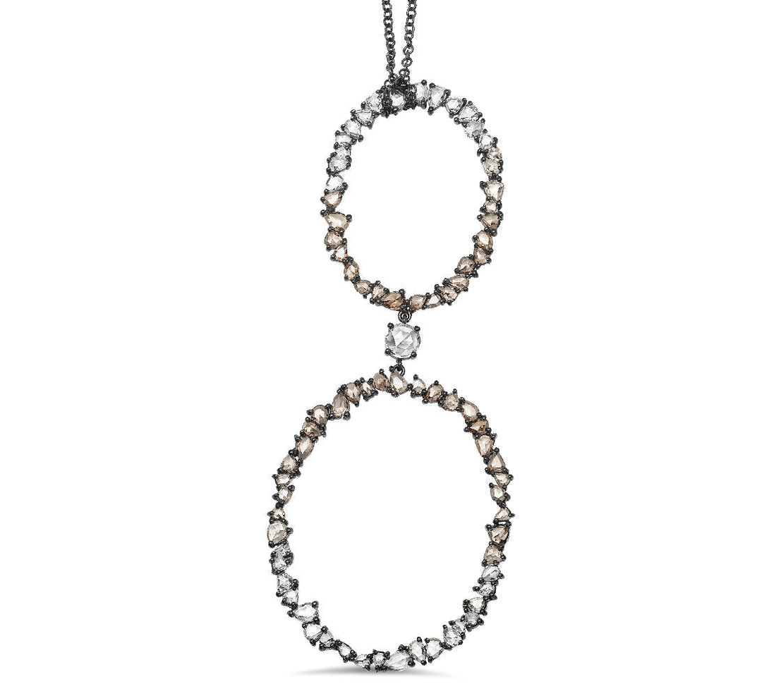 18K White Gold Black Rhodium Coated Diamond Pendant