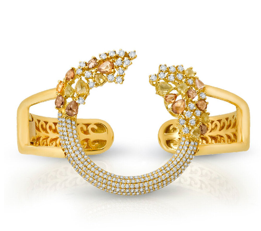 18K Yellow Gold Diamond Bangle