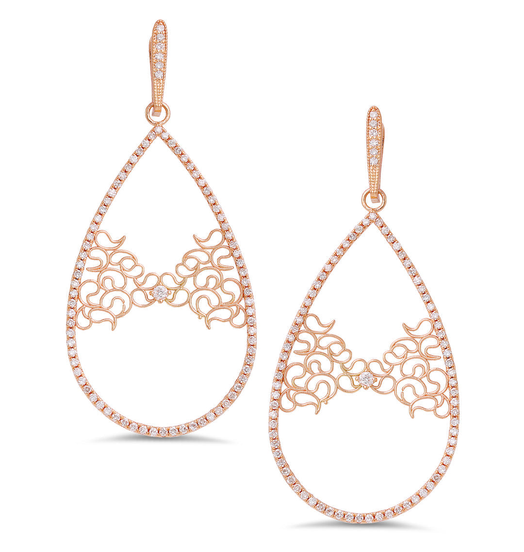 18K Rose Gold Diamond Earrings