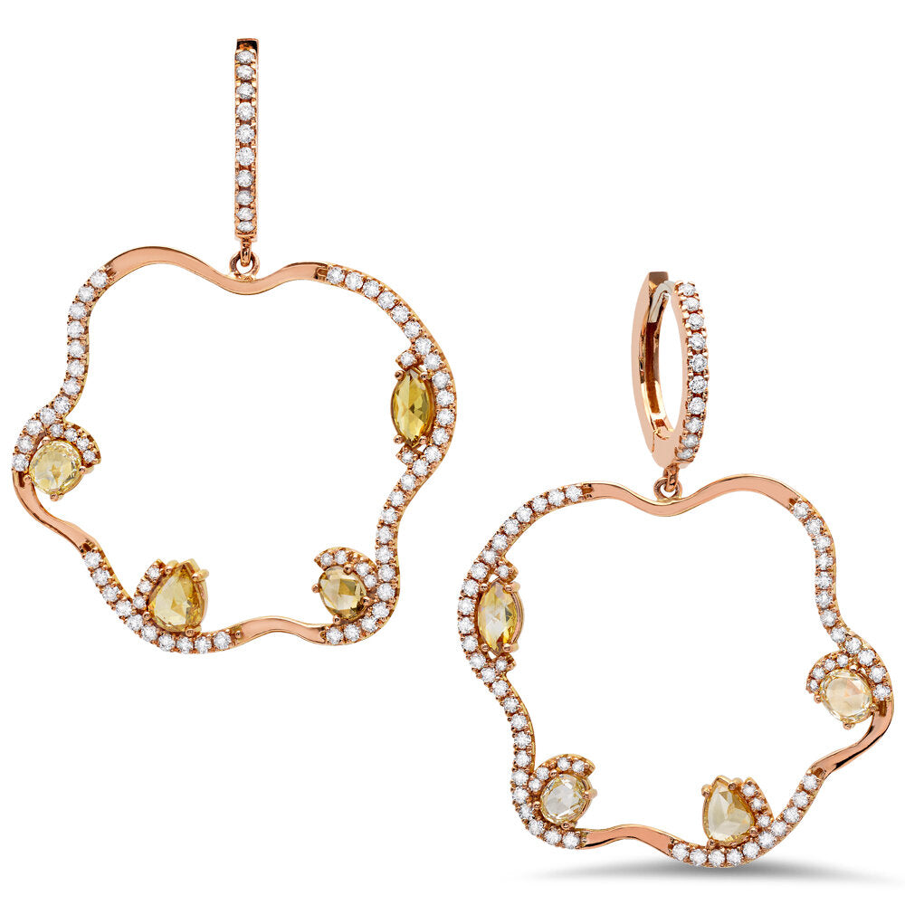 18K Rose Gold Diamond Earrings