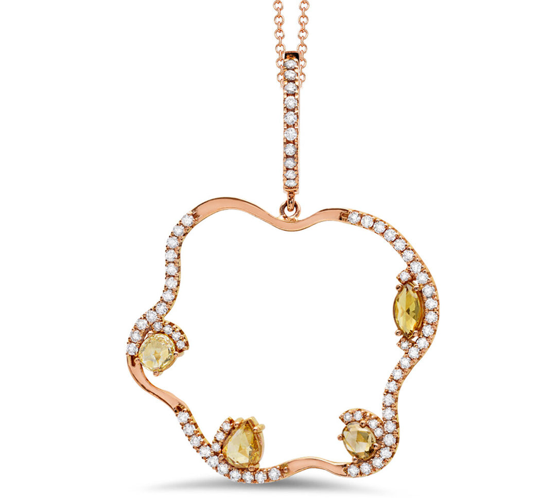 18K Rose Gold Diamond Pendant