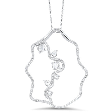 18K White Gold Diamond Cross Pendant
